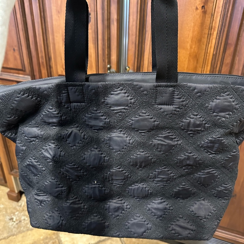 Black Quilted Tory Burch Tote Bag